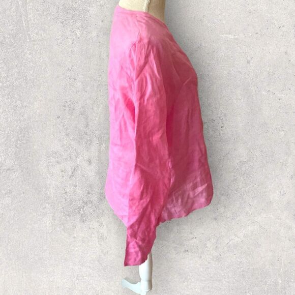Theory | EUC Women’s Pink Linen Blend Tunic Blouse Size M - Picture 4 of 5